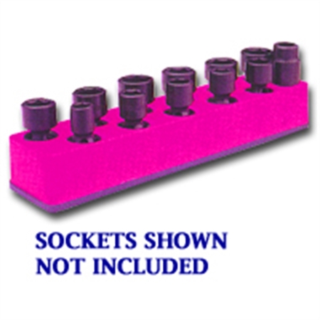 MECHANICS TIME SAVER 3/8 in. Drive Universal Hot Pink 11 Hole Impact Socket Holder 9-19mm 982